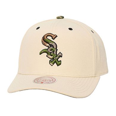 Unisex Mitchell & Ness Cream Chicago White Sox Camo Logo Pro Crown Snapback Hat