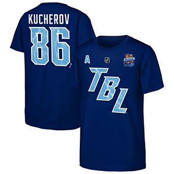 Youth Fanatics Nikita Kucherov Blue Tampa Bay Lightning Alternate Captain 2026 Stadium Series T-Shirt