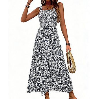 Women's Printed Sleeveless Maxi Dress Summer Casual Dress