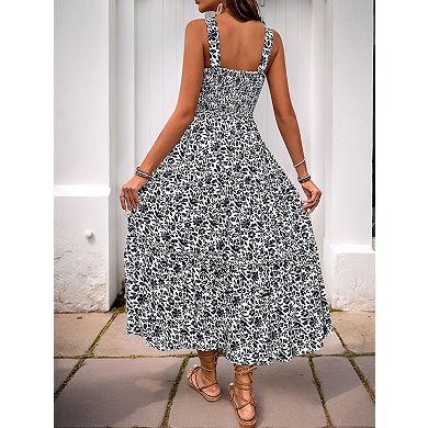 Women's Printed Sleeveless Maxi Dress Summer Casual Dress