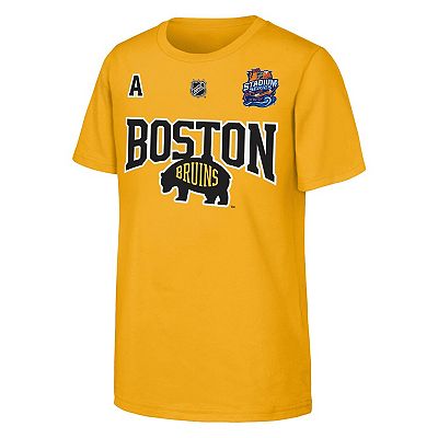 Youth Fanatics David Pastrnak Gold Boston Bruins Alternate Captain