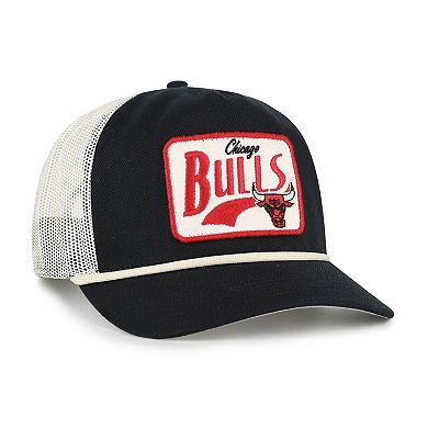 Men's '47 Black Chicago Bulls Emmett Heavy Twill Trucker Hitch Adjustable Hat