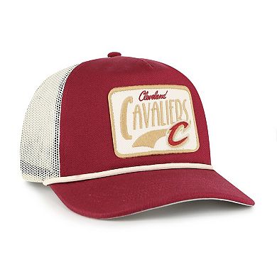 Men's '47 Wine Cleveland Cavaliers Emmett Heavy Twill Trucker Hitch Adjustable Hat