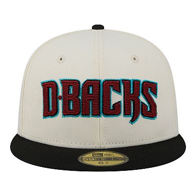 Men's New Era Cream Arizona Diamondbacks Two-Tone Stitch 59FIFTY Fitted Hat