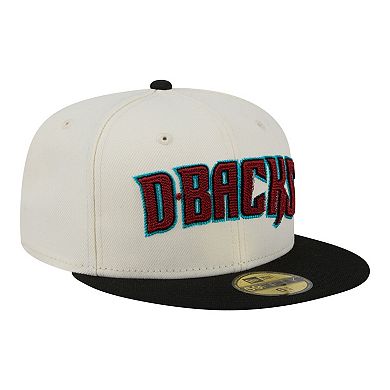 Men's New Era Cream Arizona Diamondbacks Two-Tone Stitch 59FIFTY Fitted Hat