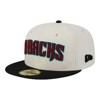 Men's New Era Cream Arizona Diamondbacks Two-Tone Stitch 59FIFTY Fitted Hat