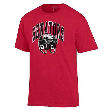 Men's Champion Red Ottawa Senators Helmet T-Shirt