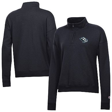 Women's Champion Black Utah Mammoth Powerblend Quarter-Zip Sweatshirt