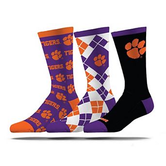 Unisex Strideline Clemson Tigers Business Knit Crew Socks Three-Pack Set