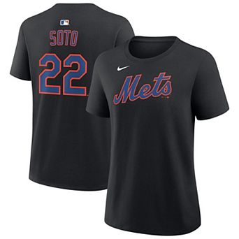 Women's Nike Juan Soto Black New York Mets Name & Number T-Shirt