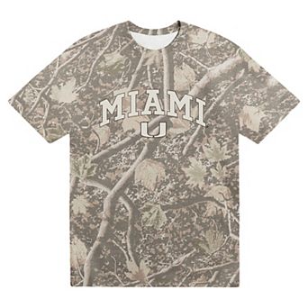 Men's Uscape Apparel Camo Miami Hurricanes Back Bay Heavyweight T-Shirt
