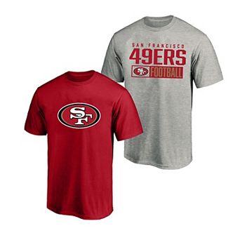 Men's Fanatics Heather Gray/Scarlet San Francisco 49ers Big & Tall 2-Pack T-Shirt Set