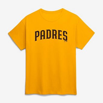 Men's Logo Athletic Gold San Diego Padres Wordmark T-Shirt