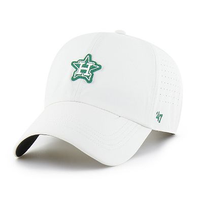 Men's '47 White Houston Astros Elevated Greens Clean Up Adjustable Hat