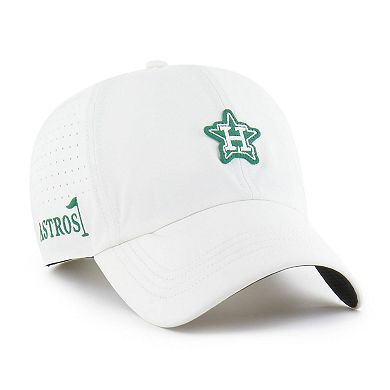 Men's '47 White Houston Astros Elevated Greens Clean Up Adjustable Hat