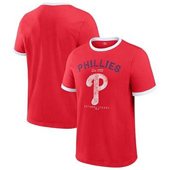 Men's Darius Rucker Collection by Fanatics Red Philadelphia Phillies Washed Ringer T-Shirt