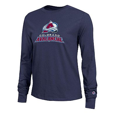 Women's Champion Navy Colorado Avalanche Wordmark Lockup Long Sleeve T-Shirt