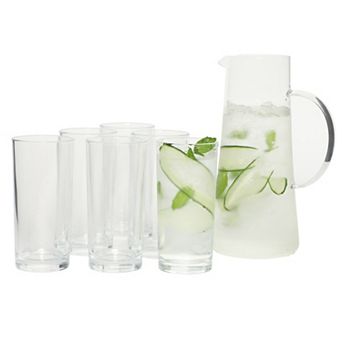 Gibson Home Boozy Brunch 7 pc Pitcher and Tumbler Set with Six 13.3oz Tumblers