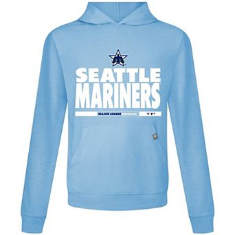 Men's Levelwear Light Blue Seattle Mariners Relay Center Stage Long Sleeve Hooded T-Shirt