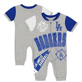 Infant Outerstuff Gray Los Angeles Dodgers Hitter Up Full-Zip Jumper