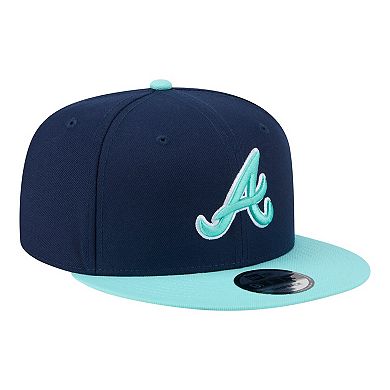 Men's New Era Navy/Turquoise Atlanta Braves Two-Tone Color Pack 9FIFTY Snapback Hat