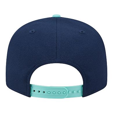 Men's New Era Navy/Turquoise Atlanta Braves Two-Tone Color Pack 9FIFTY Snapback Hat