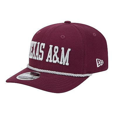Men's New Era Maroon Texas A&M Aggies Wordmark Rope 9SEVENTY Stretch-Snap Hat