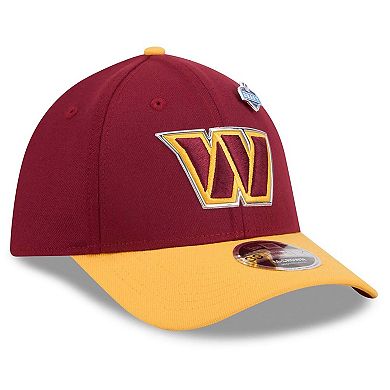 Men's New Era Burgundy/Gold Washington Commanders 2026 NFL Draft 39THIRTY M-Crown Flex Hat