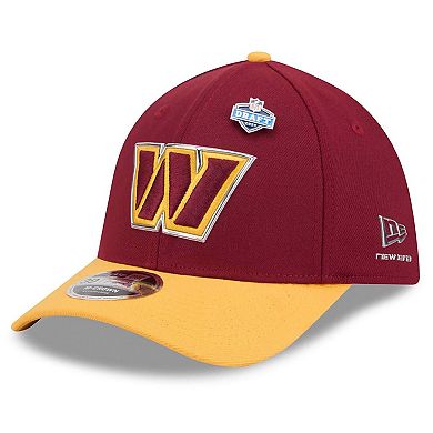 Men's New Era Burgundy/Gold Washington Commanders 2026 NFL Draft 39THIRTY M-Crown Flex Hat