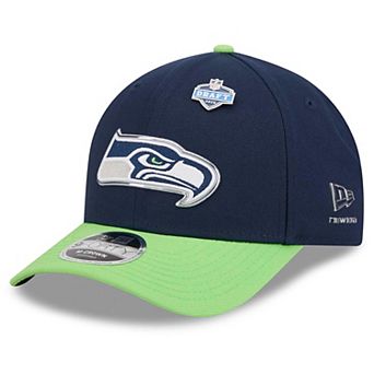 Men's New Era College Navy/Neon Green Seattle Seahawks 2026 NFL Draft 9FORTY M-Crown Adjustable Hat
