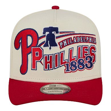 Men's New Era Cream/Red Philadelphia Phillies Classic A-Frame 9FIFTY Snapback Hat
