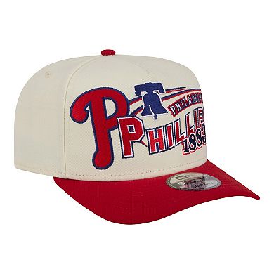 Men's New Era Cream/Red Philadelphia Phillies Classic A-Frame 9FIFTY Snapback Hat