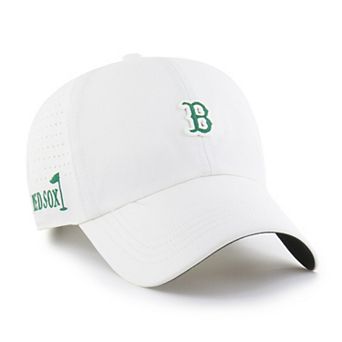 Men's '47 White Boston Red Sox Elevated Greens Clean Up Adjustable Hat