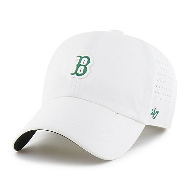 Men's '47 White Boston Red Sox Elevated Greens Clean Up Adjustable Hat
