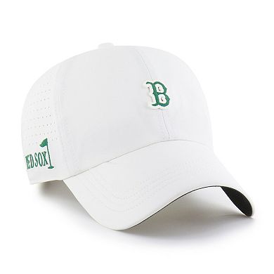 Men's '47 White Boston Red Sox Elevated Greens Clean Up Adjustable Hat