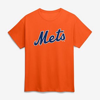 Men's Logo Athletic Orange New York Mets Wordmark T-Shirt