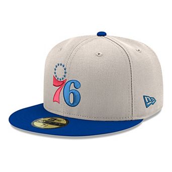 Men's New Era Gray/Royal Philadelphia 76ers Chrome Two-Tone 59FIFTY Fitted Hat