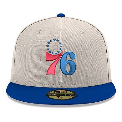 Men's New Era Gray/Royal Philadelphia 76ers Chrome Two-Tone 59FIFTY Fitted Hat
