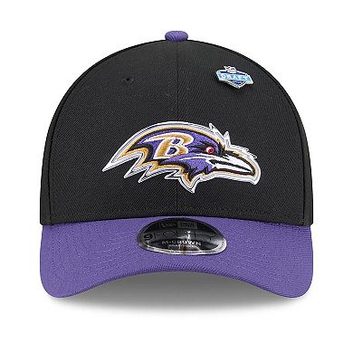 Men's New Era Black/Purple Baltimore Ravens 2026 NFL Draft 9FORTY M-Crown Adjustable Hat