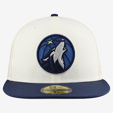 Men's New Era Gray/Navy Minnesota Timberwolves Chrome Two-Tone 59FIFTY Fitted Hat