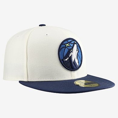 Men's New Era Gray/Navy Minnesota Timberwolves Chrome Two-Tone 59FIFTY Fitted Hat