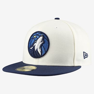 Men's New Era Gray/Navy Minnesota Timberwolves Chrome Two-Tone 59FIFTY Fitted Hat