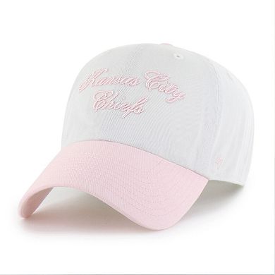 Women's '47 White Kansas City Chiefs Gelato Two-Tone Clean Up Adjustable Hat