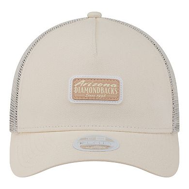 Women's New Era Light Beige Arizona Diamondbacks Tonal Patch 9FORTY M-Crown A-Frame Trucker Adjustable Hat