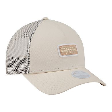 Women's New Era Light Beige Arizona Diamondbacks Tonal Patch 9FORTY M-Crown A-Frame Trucker Adjustable Hat