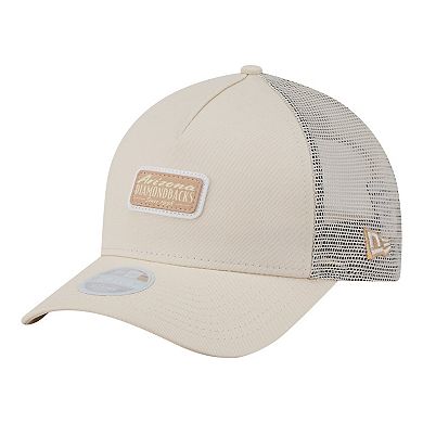 Women's New Era Light Beige Arizona Diamondbacks Tonal Patch 9FORTY M-Crown A-Frame Trucker Adjustable Hat