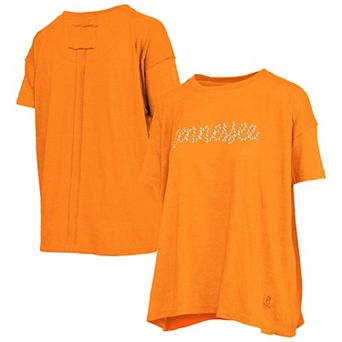 Women's Pressbox Tennessee Orange Tennessee Volunteers Swirl Script Twisted Team Color Stitched Oversized T-Shirt