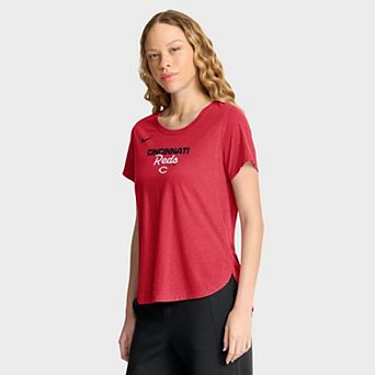 Women's Nike Heather Red Cincinnati Reds Arched Tri-Blend T-Shirt