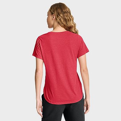 Women's Nike Heather Red Cincinnati Reds Arched Tri-Blend T-Shirt