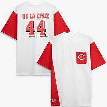 Men's Profile Elly De La Cruz White/Red Cincinnati Reds Big & Tall Player Name & Number T-Shirt